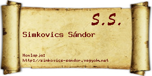 Simkovics Sándor névjegykártya